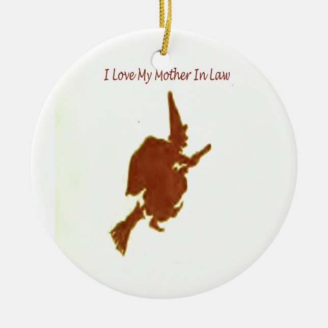I love my mother in law ceramic tree decoration (Front)