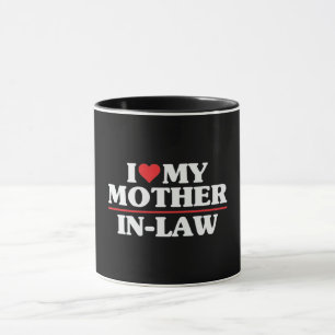 I Love My Mother In Law Red Heart Mug