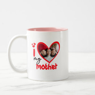I Love My Mother Photo Gift Classic Mug, 11 oz  Co Two-Tone Coffee Mug