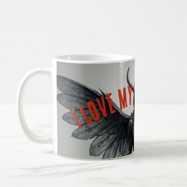 I Love My Mothman  Coffee Mug (Left)