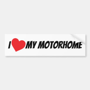 I Love My Motorhome Big Red Love Heart Bumper Sticker