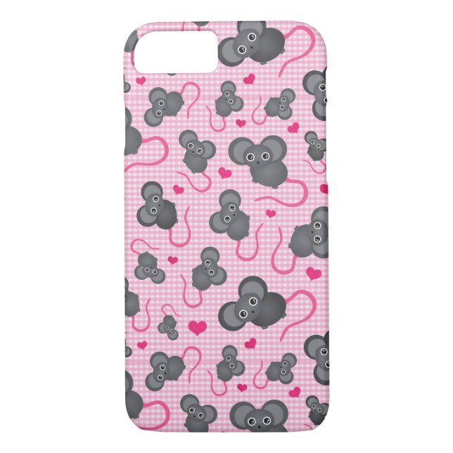 I love my mouse pattern in pink Case-Mate iPhone case (Back)