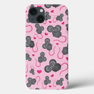 I love my mouse pattern in pink iPhone 13 case