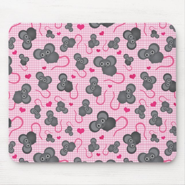 I love my mouse pattern in pink mat (Front)
