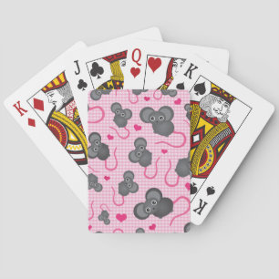 I love my mouse pattern in pink playing cards