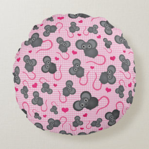 I love my mouse pattern in pink round cushion