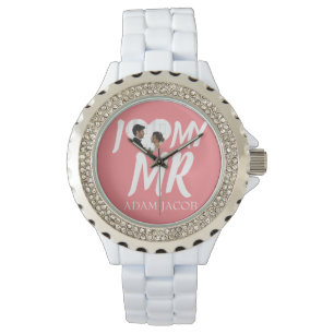 I LOVE MY MR, COUPLE PHOTO CUSTOMIZE WATCH