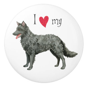 I Love my Mudi Ceramic Knob
