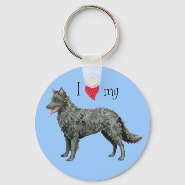 I Love my Mudi Key Ring (Front)