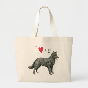 I Love my Mudi Large Tote Bag