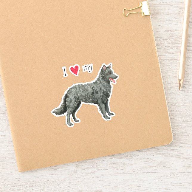 I Love my Mudi Vinyl Sticker (Notebook)