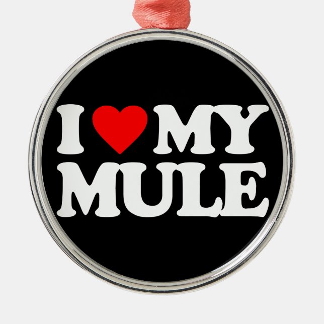 I LOVE MY MULE METAL TREE DECORATION (Front)