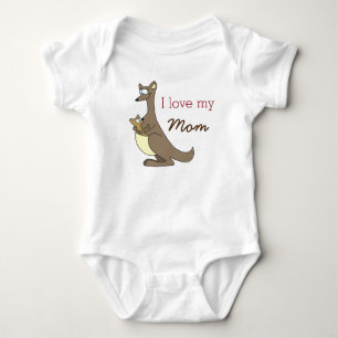 I Love My Mum Cute Kangaroos Baby Clothes Bodysuit