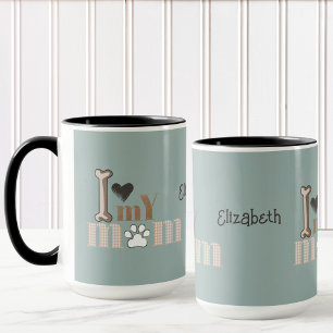 I Love My Mum Dog Paw Heart Mug