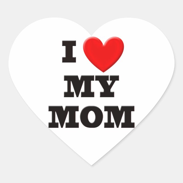 I Love My Mum Heart Sticker (Front)