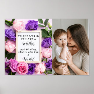 I Love My Mum Mother's day Floral Keepsake Poster