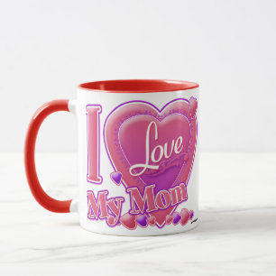 I Love My Mum pink/purple - heart Mug