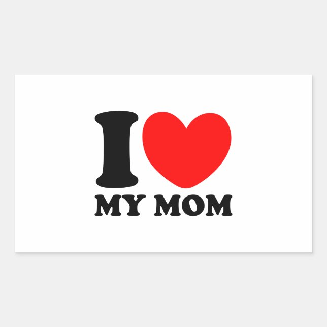 I Love My Mum Rectangular Sticker (Front)
