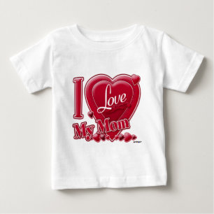I Love My Mum red - heart Baby T-Shirt