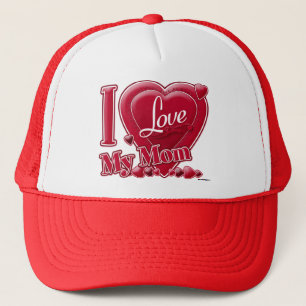 I Love My Mum red - heart Trucker Hat