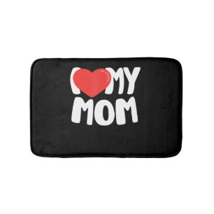 I Love My Mum TShirt with Large Red Heart Bath Mat