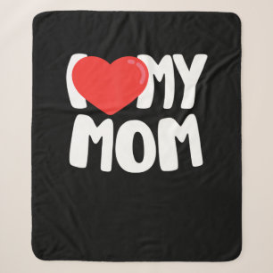 I Love My Mum TShirt with Large Red Heart Sherpa Blanket