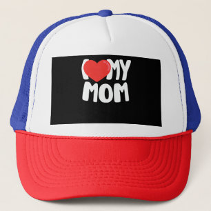 I Love My Mum TShirt with Large Red Heart Trucker Hat