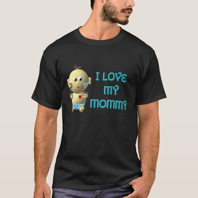 I love my mummy Bouncing Baby with Heart & Rattles T-Shirt (Front)