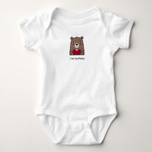 I Love My Mummy, Brown Bear Custom Baby Bodysuit