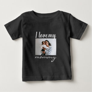 I love my mummy calligraphy text, photo black baby T-Shirt