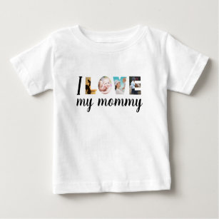 I love my mummy custom photo letters white baby T-Shirt