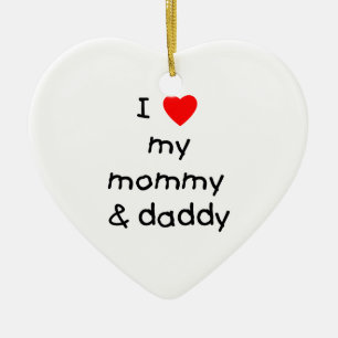 I Love My Mummy & Daddy Ceramic Tree Decoration