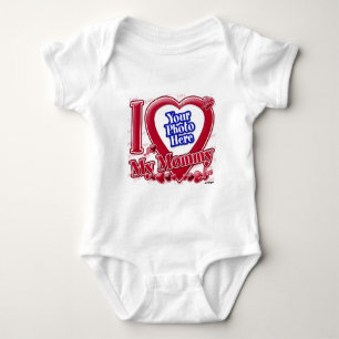 I Love My Mummy red heart - photo Baby Bodysuit