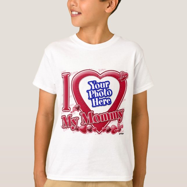 I Love My Mummy red heart - photo T-Shirt (Front)