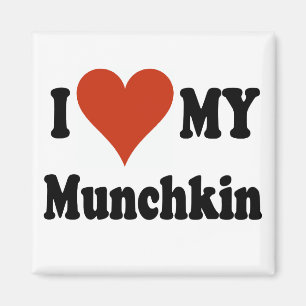 I Love My Munchkin Cat Gifts and Apparel Magnet