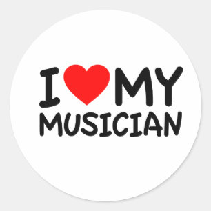 I love my musician classic round sticker