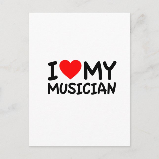 I love my musician postcard (Front)