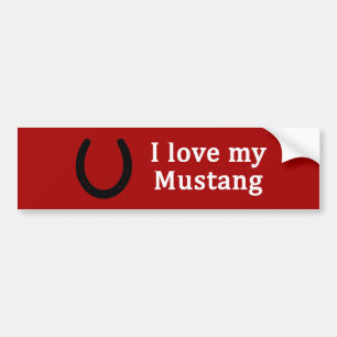 I Love My Mustang Horse Bumper Sticker