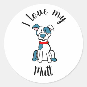 I Love My Mutt Classic Round Sticker