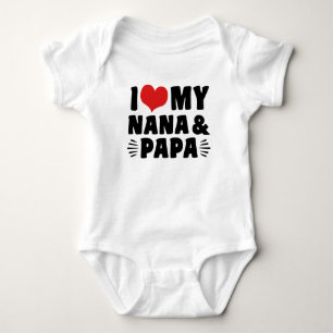 I Love My Nana And Papa Baby Bodysuit