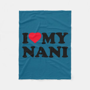I Love My Nani Heart Grandma Family Long Sleeve Fleece Blanket
