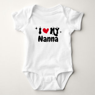 I Love My Nanna Retro Stars Customisable Newborn Baby Bodysuit