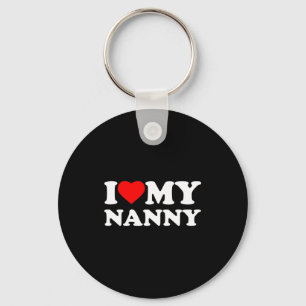 I Love My Nanny Heart Family Grandma Long Sleeve Key Ring