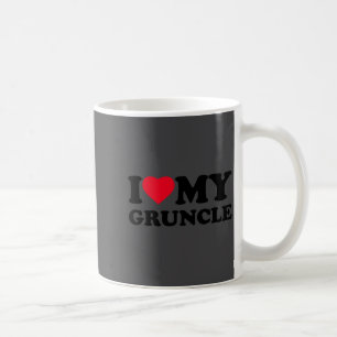 I Love My Ncle Heart Family Grandpa Long Sleeve Coffee Mug