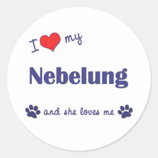 I Love My Nebelung (Female Cat) Classic Round Sticker