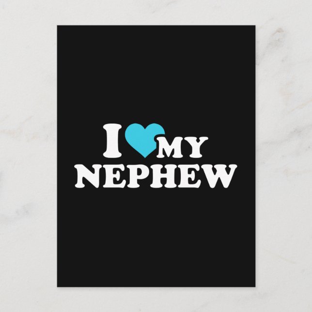 I love my nephew postcard (Front)