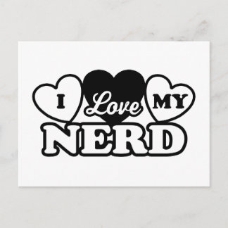 I Love My Nerd Postcard