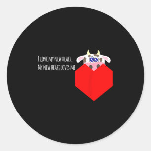 I Love My New Cow Valve Heart Patient  Classic Round Sticker