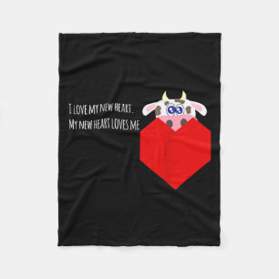 I Love My New Cow Valve Heart Patient Fleece Blanket