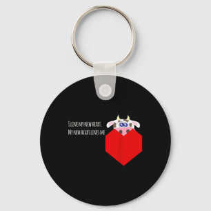 I Love My New Cow Valve Heart Patient Key Ring
